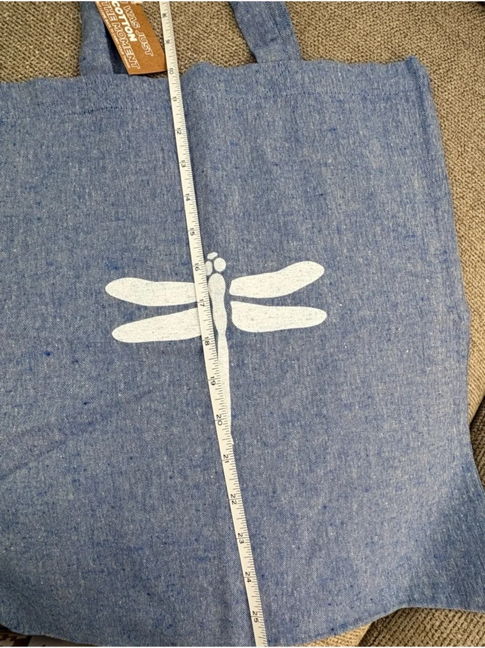 6 for$20❤️bundle item!  Dragonfly Print Chambray Tote Bag - Unbranded